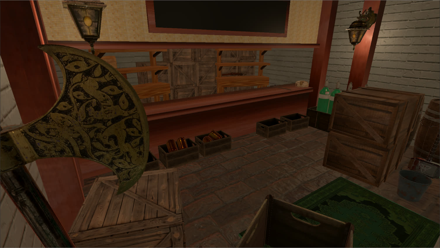Dive shop scene: with lighting effects