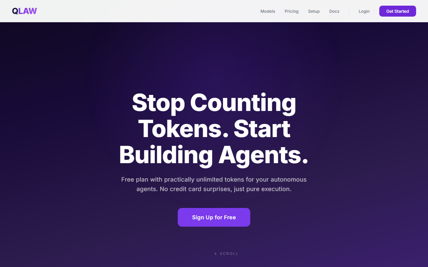 The Qlaw landing page